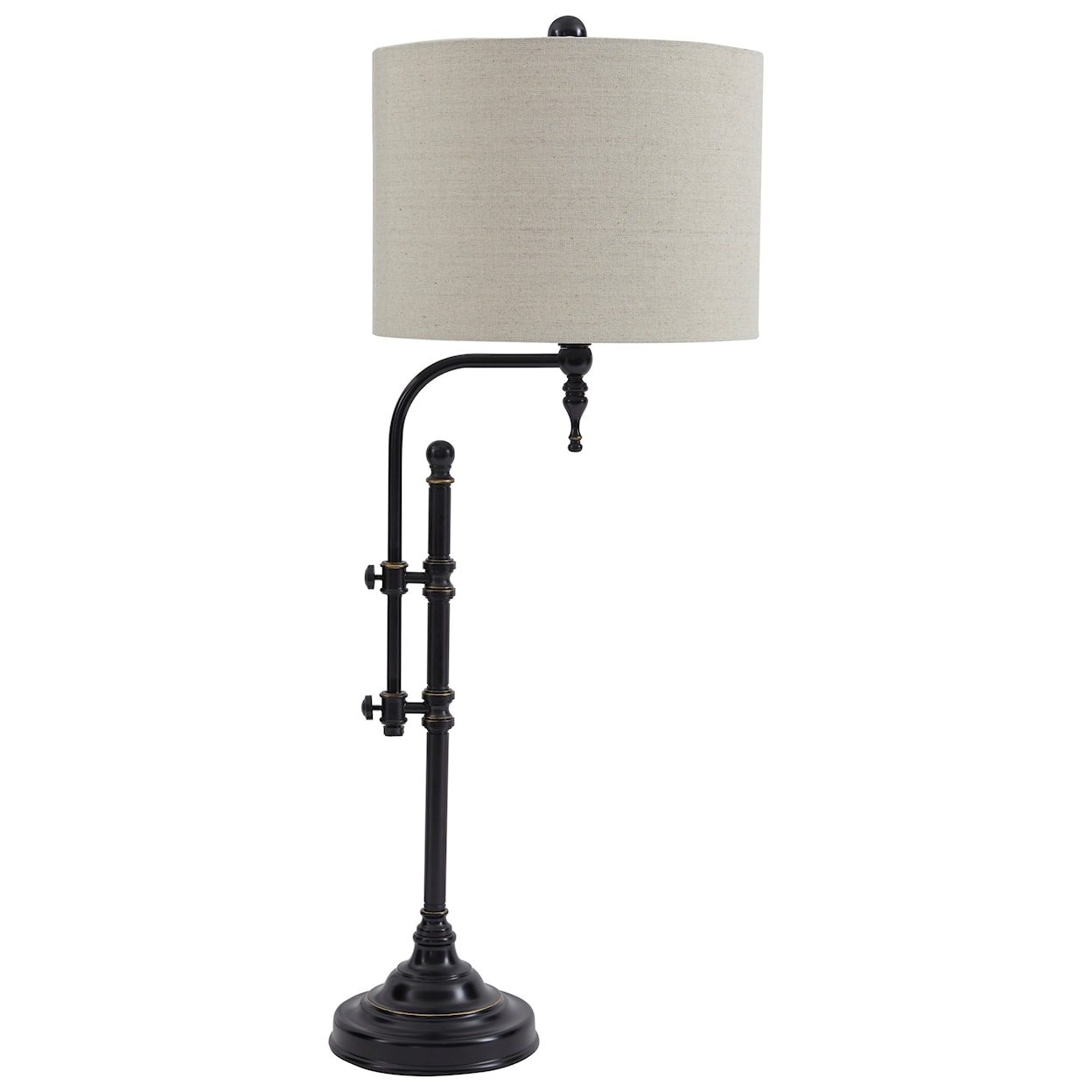 Ashley Lamps - Vintage Style Anemoon Black Metal Table Lamp